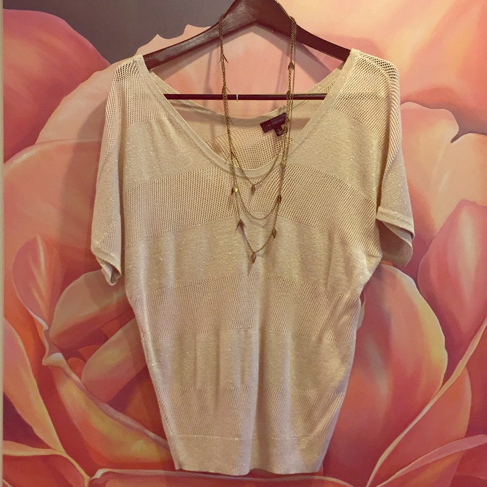 The Limited Gold Shimmer Slouchy TShirt.